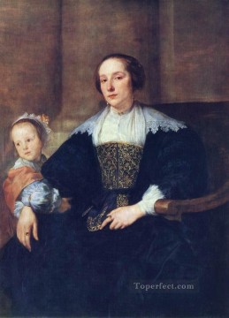 コリン・ド・ノールの妻と娘 バロック宮廷画家アンソニー・ヴァン・ダイク Oil Paintings